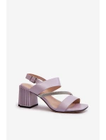 Dámské elegantní sandály na podpatku fialové D&A model 21659773 - S.Barski