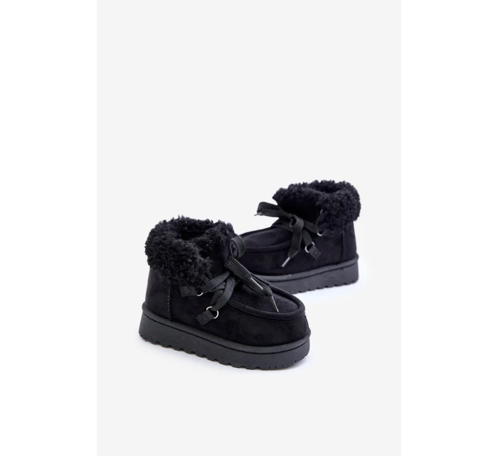 Sněhule boty dětské zateplené kožešinou černé model 21678734 - Boto Sněhule boty dětské zateplené kožešinou černé model 21678734 - Boto