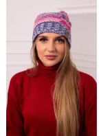 Čepice s fleecem Monika K256 růžová+tmavě fialová