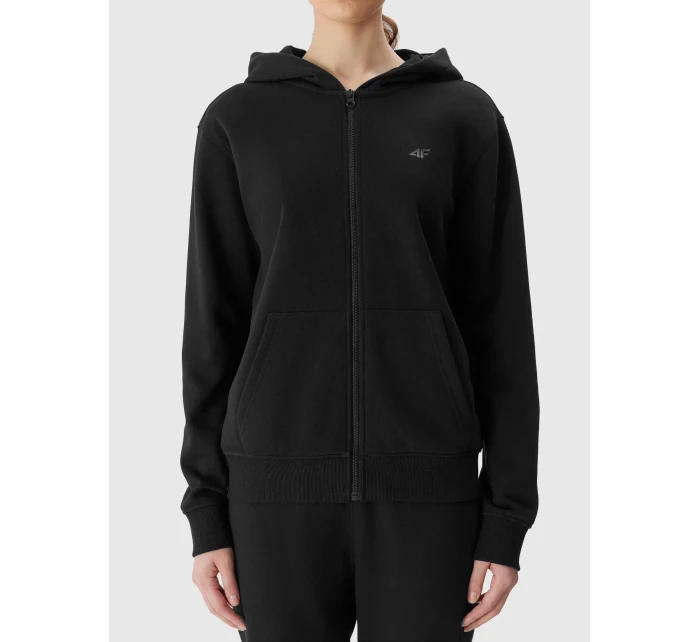 Dámská tepláková rozepínací mikina s kapucí 4F - černá