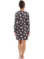 Dámská noční košile 11232-418-2 tm. modrá se vzorem - Rebelle