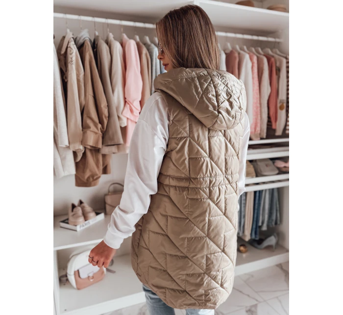 Dámská přechodná prošívaná vesta OLINVIA camel FashionStreet TY4835 Dámská přechodná prošívaná vesta OLINVIA camel FashionStreet TY4835