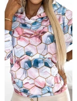 Dámská klokaní mikina s kapucí, zlatými a s  vzorem model 18899071 - numoco