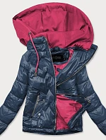 Modro/růžová dámská bunda s kapucí (BH2003)