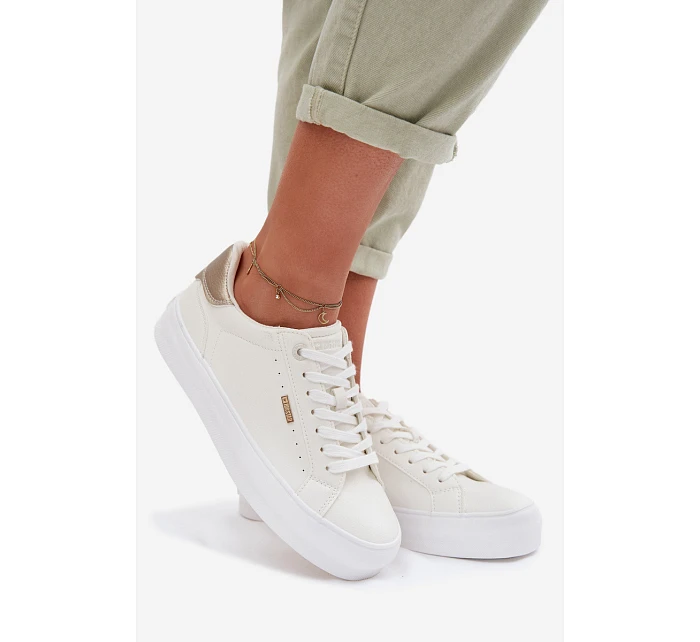 Sneakersy na platformě Big Star model 22042666 bílé - Big Star Shoes Sneakersy na platformě Big Star model 22042666 bílé - Big Star Shoes
