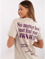 Tričko D12022AC02645G beige Tričko D12022AC02645G beige