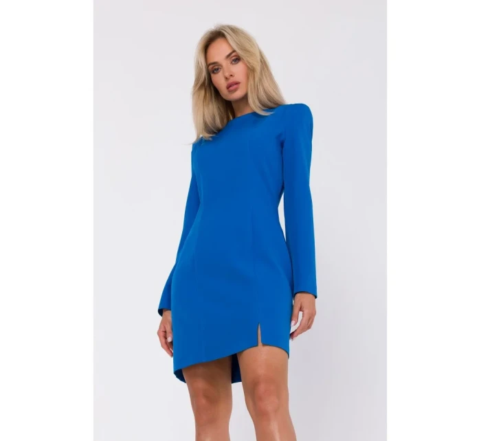 M755 Šaty s modelujícím prošíváním - modré