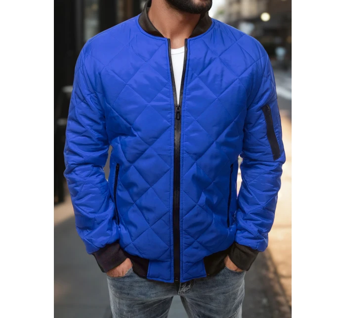 Pánská prošívaná bunda bomber modrá TX2214 Pánská prošívaná bunda bomber modrá TX2214