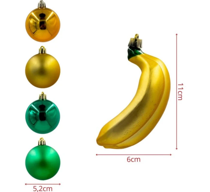 DEKORATIVNÍ PLASTOVÁ CETKA BEZPEČNÁ 7KS BANÁNOVÁ SLÍDA