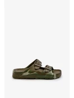 Lehké chlapecké pěnové pantofle s přezkami tmavě zelená Adirnaca Lehké chlapecké pěnové pantofle s přezkami tmavě zelená Adirnaca