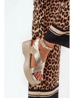 Dámské Sandály Na Platformě A Klínu Eko Kůže Zlaté Tenzorus Dámské Sandály Na Platformě A Klínu Eko Kůže Zlaté Tenzorus