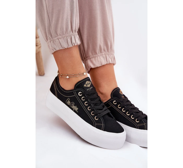 Dámské textilní tenisky na platformě model 21693274 černé - Lee Cooper