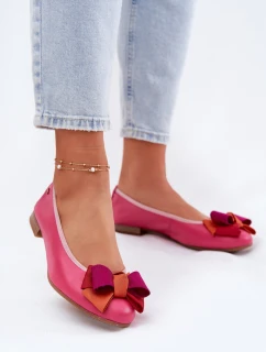 Kožené Baletky S Mašlí Maciejka P6801-15 Fuchsie