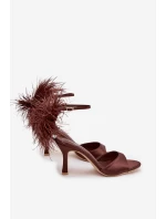 Sandály na podpatku s čokoládové model 21757834 - Boto Sandály na podpatku s čokoládové model 21757834 - Boto