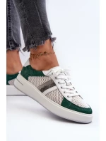 Dámské kožené tenisky D&A zeleno-bílé Dámské kožené tenisky D&A zeleno-bílé