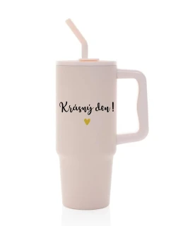 KRÁSNÝ DEN - růžový cestovní termohrnek 900 ml  