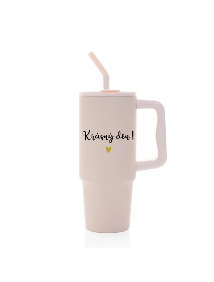 KRÁSNÝ DEN - růžový cestovní termohrnek 900 ml  