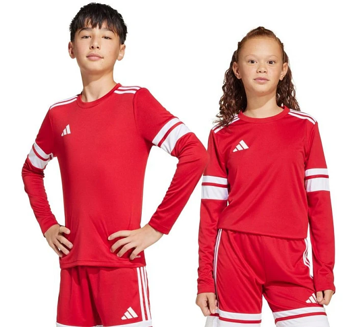 Adidas Squadra 25 dětské červenobílé tričko s dlouhým rukávem JJ0041