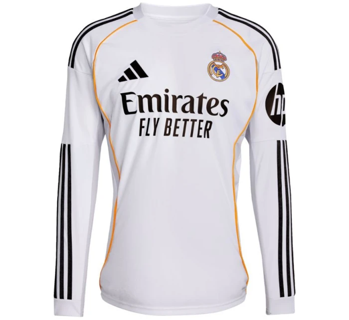 Pánské tričko adidas Real Madrid 25/26 Home s dlouhým rukávem bílé JN8884 pánské