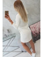 Šaty s 3D grafikou Bird ecru