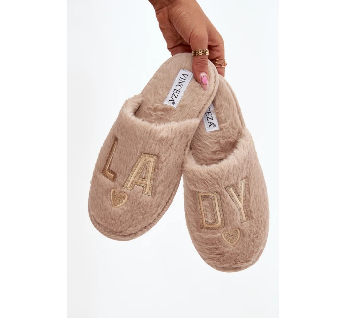 Dámské pantofle s kožíškem LADY Vinceza – béžové Dámské pantofle s kožíškem LADY Vinceza – béžové