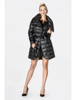 Černá prošívaná dámská bunda s vysokým stojáčkem (j9-061)