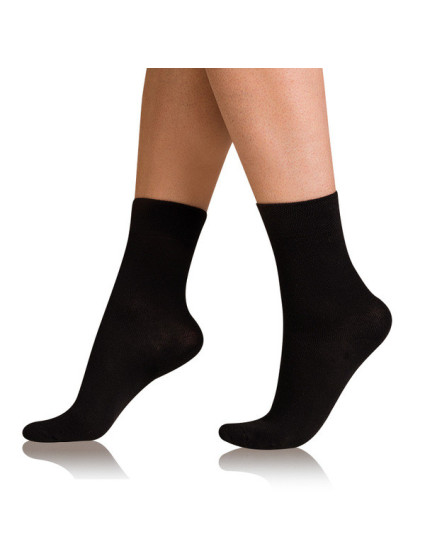 Dámské bavlněné ponožky s pohodlným lemem COTTON COMFORT SOCKS - BELLINDA - černá