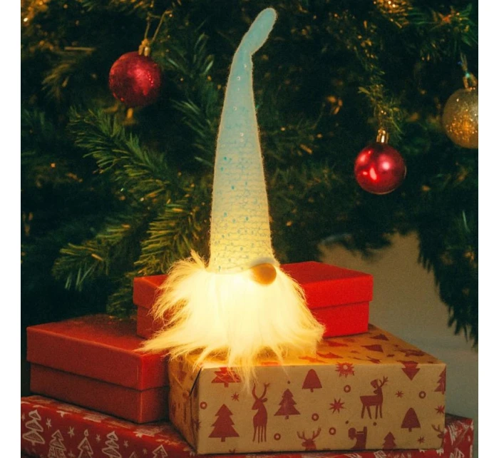 DEKORATIVNÍ LED SANTA CLAUS 25CM MODRÁ