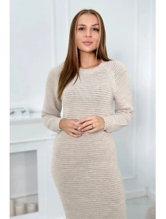 Svetr Šaty pruhované tmavě béžové