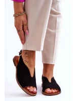 Dámské semišové sandály Lewski Boty 3220/X Černé Dámské semišové sandály Lewski Boty 3220/X Černé