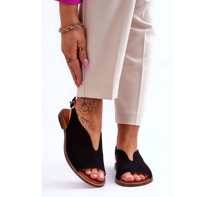 Dámské semišové sandály Lewski Boty 3220/X Černé Dámské semišové sandály Lewski Boty 3220/X Černé