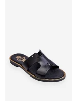 Zazoo 40326 Dámské Žabky S Ozdobnými Výstřihy Černé