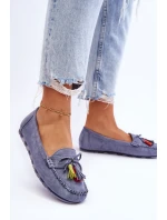 Semišové Mokasíny S Mašlí A Modre model 21623158 - Boto