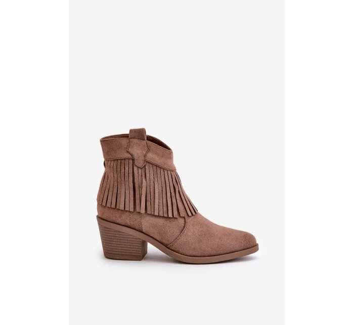 Dámské Kožené Boty Na Zip Eko Hnědé model 21668209 - S.Barski