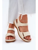 Pohodlné dámské sandály na suchý zip zlaté Iphiope Pohodlné dámské sandály na suchý zip zlaté Iphiope