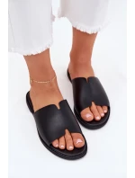 Dámské Pantofle Z Eko Kůže Na Plochém Podpatku Černé Kalimira Dámské Pantofle Z Eko Kůže Na Plochém Podpatku Černé Kalimira