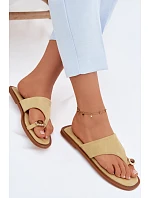 Dámské ploché žabky s ozdobným detailem Žluté Fedira