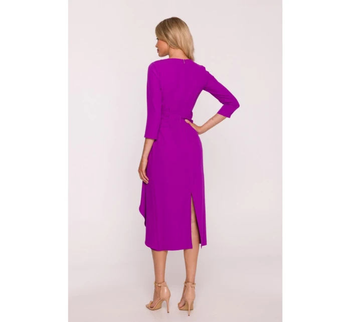 S425 Šaty s volánkem - levandulové S425 Šaty s volánkem - levandulové