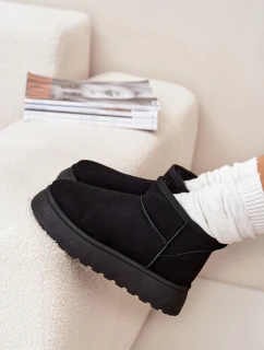 Dámské sněhule na platformě s kožíškem Vesirae – černé