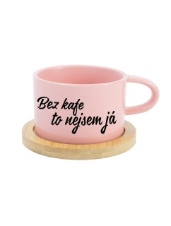 BEZ KAFE TO NEJSEM JÁ - růžový hrníček makronka 200 ml