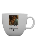 Personalizovaný MEGA XXL keramický hrnek 1000 ml s vlastním odkazem na oblíbenou písničku