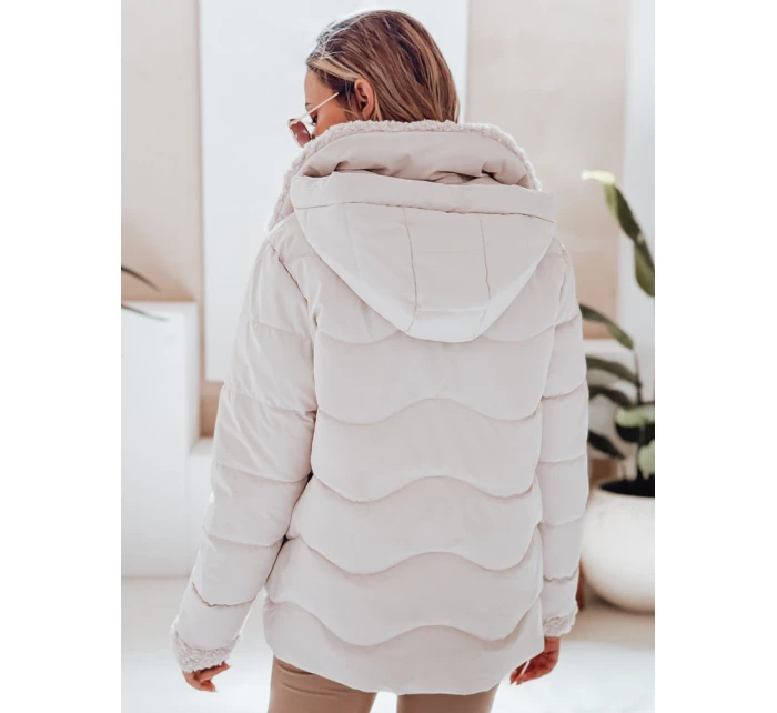 Dámská prošívaná zimní bunda s kapucí bílá Dstreet model 21990458 - FashionStreet