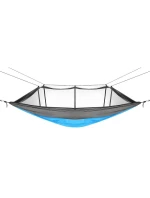 TURISTICKÁ HOUPACÍ SÍŤ PRO 2 OSOBY 270X140CM S MOSKYTIÉROU MODRÁ