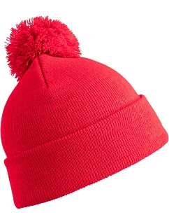 RC Pletená čepice s bambulí 28. red model 22424551 - Result Headwear