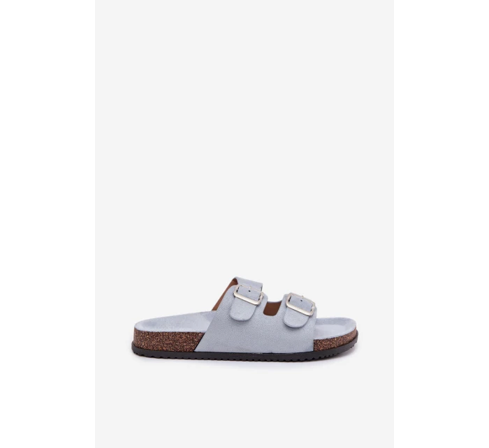 Dámské pantofle s přezkami Modré model 21908448 - Boto