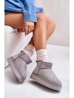 Sněhule Dámské Na Platformě Zateplené Kožíškem Šedé Xamella Sněhule Dámské Na Platformě Zateplené Kožíškem Šedé Xamella