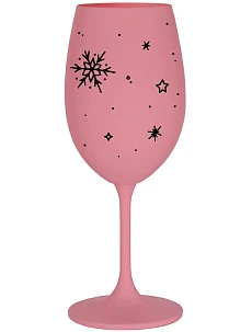 ZIMĚNKA - růžová sklenice na víno 350 ml