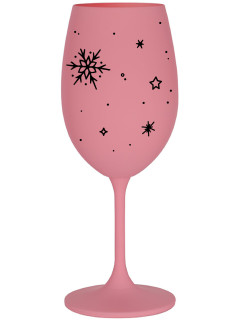 ZIMĚNKA - růžová sklenice na víno 350 ml