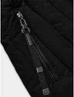 Černá dámská zimní bunda s ozdobným prošíváním model 21248265 - S'WEST Černá dámská zimní bunda s ozdobným prošíváním model 21248265 - S'WEST