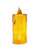 DEKORATIVNÍ SVÍČKA 8 CM JANTAROVÁ TEPLÁ BÍLÁ 1 LED